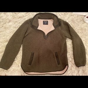 Abercrombie and fitch sherpa quarter zip (green)